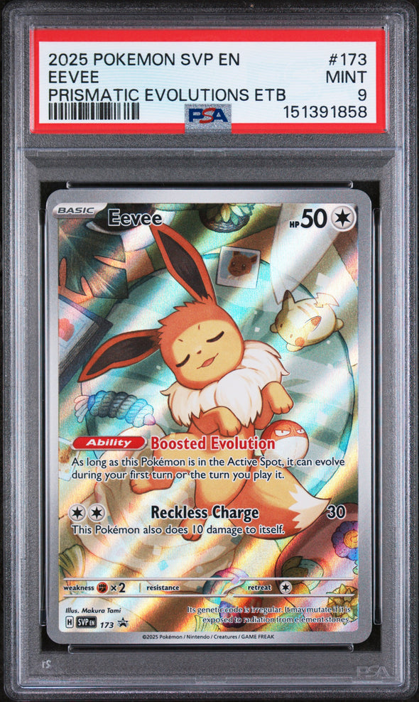 EEVEE (173) - POKEMON SVP EN-SV BLACK STAR PROMO - PRISMATIC EVOLUTIONS ETB - MINT 9