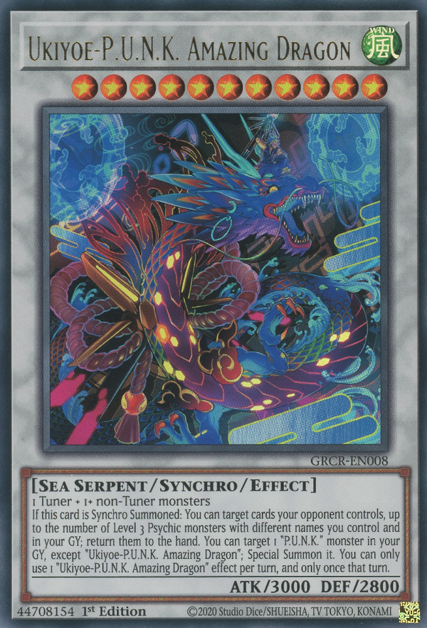 Ukiyoe-P.U.N.K. Amazing Dragon - GRCR-EN008 - Ultra Rare - 1st Edition available at 401 Games Canada
