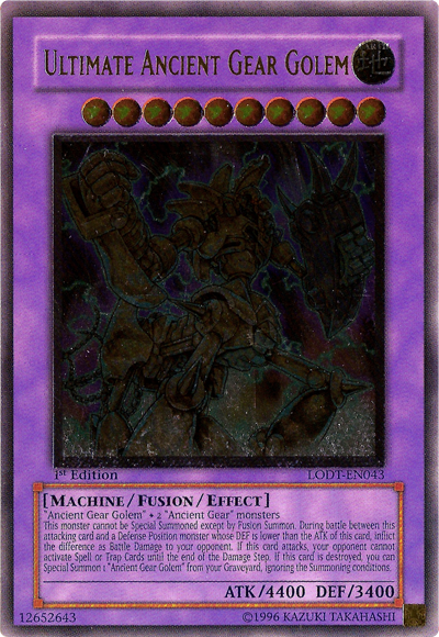 Ultimate Ancient Gear Golem - LODT-EN043 - Ultimate Rare - 1st Edition available at 401 Games Canada