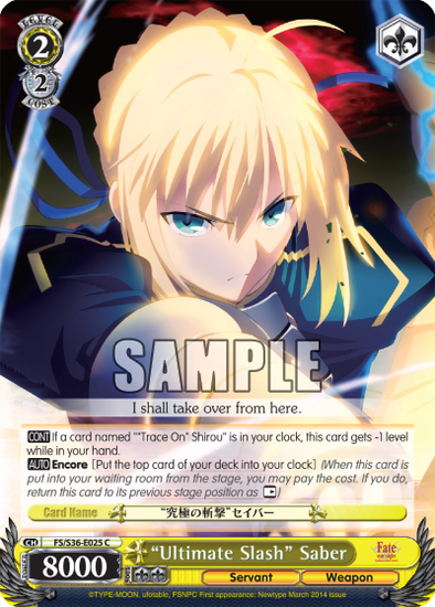 "Ultimate Slash" Saber - FS/S36-E025 - Common available at 401 Games Canada