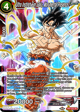 Ultra Instinct Son Goku, Monumental Presence - DB2-002 - Super Rare available at 401 Games Canada