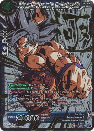 Ultra Instinct Son Goku, the Unstoppable - DB1-021 - Super Rare (Alternate Art) (Foil) available at 401 Games Canada