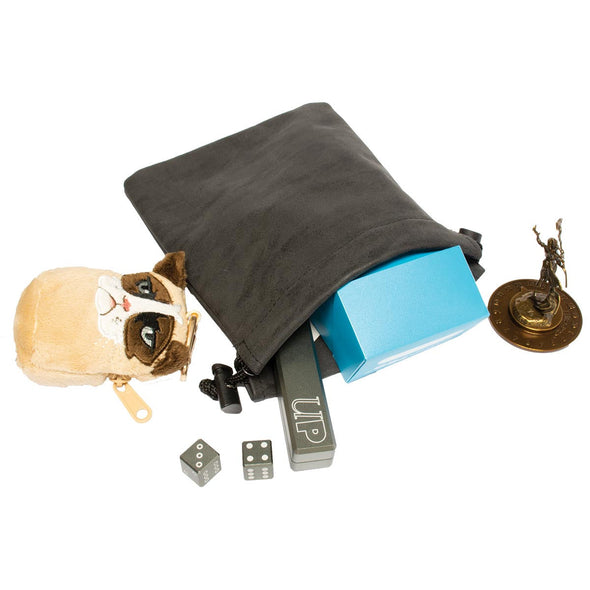 Ultra Pro - Dice Bag - Suede Collection Treasure Nest - Jet available at 401 Games Canada