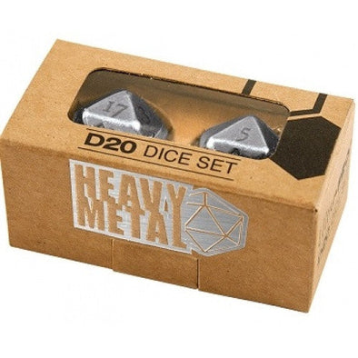 Ultra Pro - Dice Set - 2D20 - Heavy Metal 2 Piece Set - Chrome-Dice-401 Games