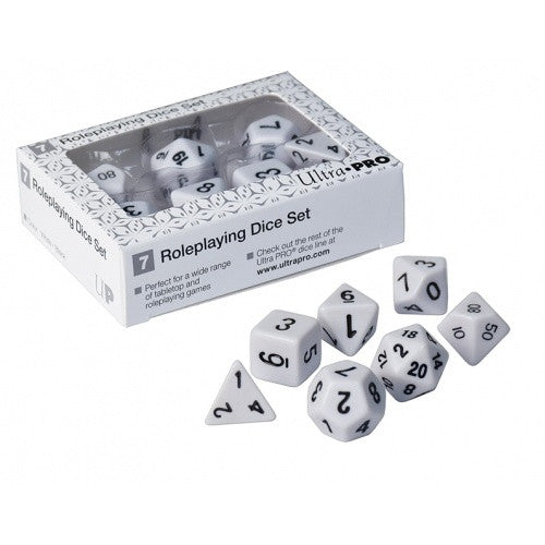 Ultra Pro - Dice Set - 7pc Role-Playing Dice Set White available at 401 Games Canada