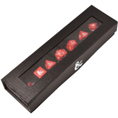 Ultra Pro - Dungeon & Dragons 7 Piece Heavy Metal Dice Set - Red/White available at 401 Games Canada