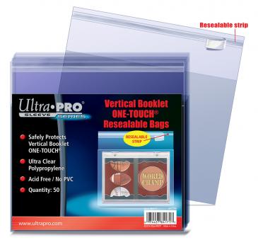 Ultra Pro - One Touch 50ct - Vertical Booklet Resealable Bags available at 401 Games Canada