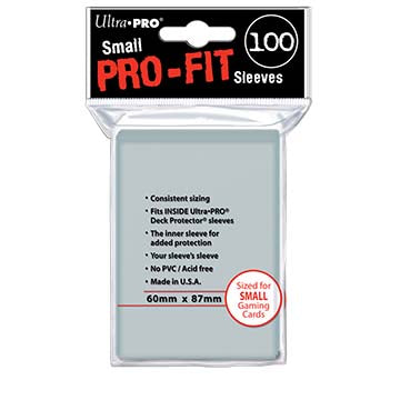 Ultra Pro - Small Card Sleeves 100ct - Pro-Fit Clear 60mm x 87mm available at 401 Games Canada