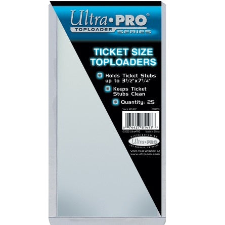 Ultra Pro - Toploader 25ct - Ticket Size - 3.5x7.25 available at 401 Games Canada