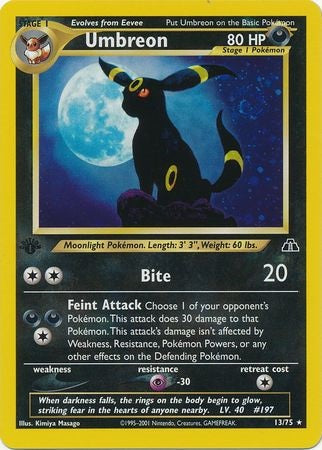 Umbreon - 13/75 - Holo - 1st Edition available at 401 Games Canada