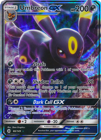 Umbreon GX - 80/149 - Ultra Rare available at 401 Games Canada