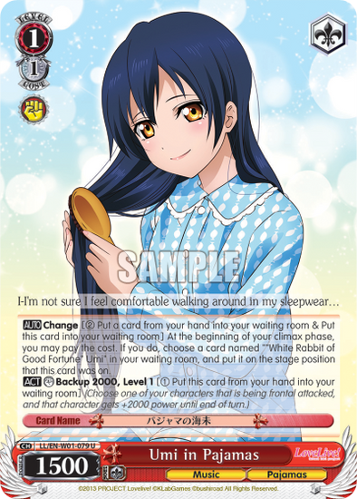 Umi in Pajamas - LL/EN-W01-079 - Uncommon available at 401 Games Canada