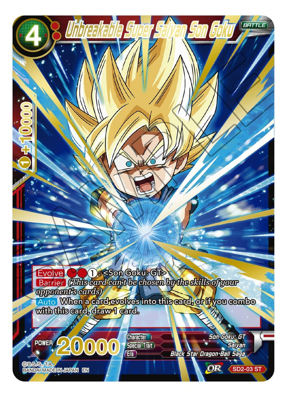 Unbreakable Super Saiyan Son Goku - SD2-003 - Common (Gold Stamped) available at 401 Games Canada