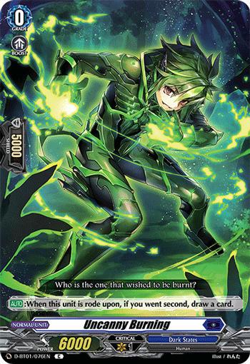 Uncanny Burning - D-BT01/076 - Common available at 401 Games Canada