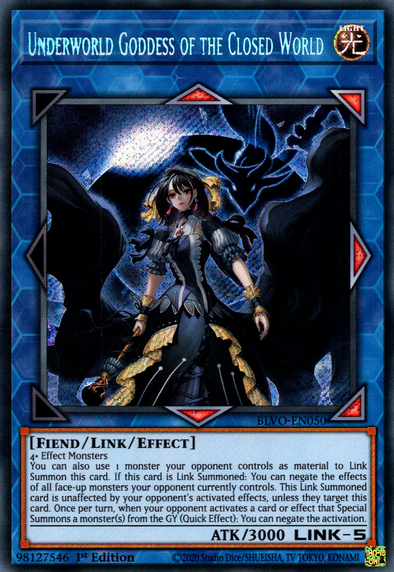 Underworld Goddess of the Closed World - BLVO-EN050 - Secret Rare - 1st Edition available at 401 Games Canada