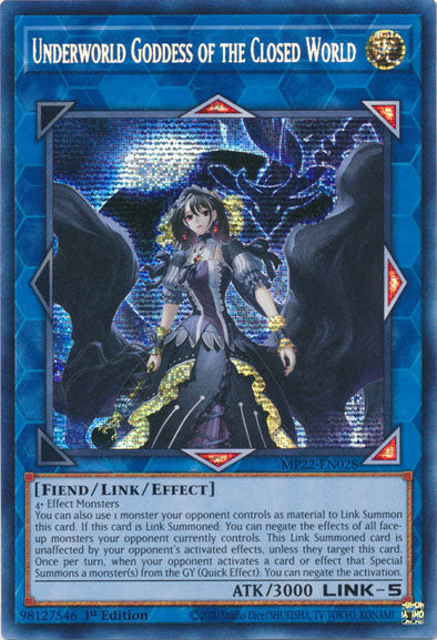 Underworld Goddess of the Closed World - MP22-EN028 - Prismatic Secret Rare - 1st Edition available at 401 Games Canada