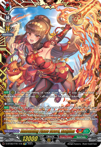 Undoubting Flame Sword, Radylina - D-BT08/FFR11 - Double Frame Rare available at 401 Games Canada