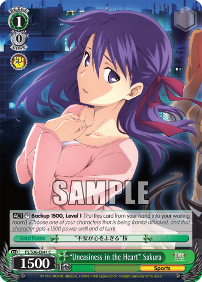 "Uneasiness in the Heart" Sakura - FS/S36-E041 - Common available at 401 Games Canada