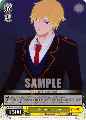 Uniform Jaune - RWBY/WX03-007 - Uncommon available at 401 Games Canada