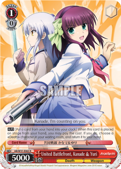 United Battlefront, Kanade & Yuri - AB/W31-E063 - Rare available at 401 Games Canada