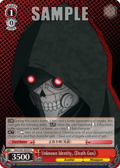 Unknown Identity, Death Gun - SAO/S47-E059 - Uncommon available at 401 Games Canada