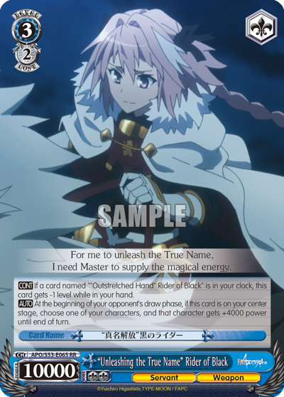 "Unleashing the True Name" Rider of Black - APO/S53-E065 - Double Rare available at 401 Games Canada