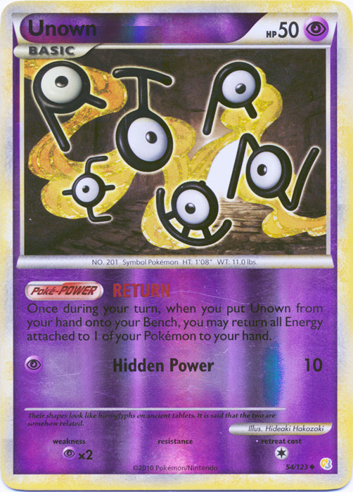 Unown - 54/123 - Uncommon - Reverse Holo available at 401 Games Canada