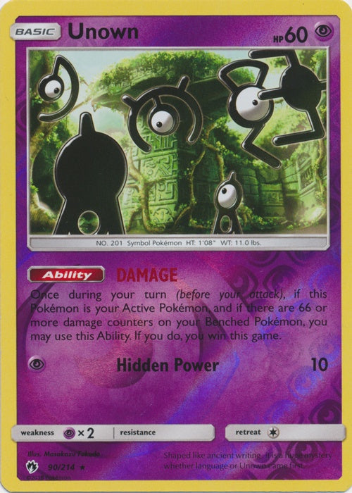 Unown - 90/214 - Rare - Reverse Holo available at 401 Games Canada