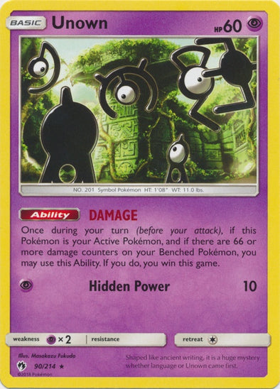 Unown - 90/214 - Rare available at 401 Games Canada