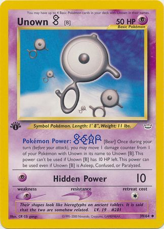 Unown B - 39/64 - Uncommon - 1st Edition available at 401 Games Canada