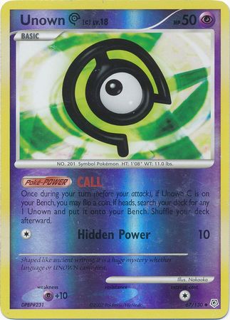 Unown C - 67/130 - Uncommon - Reverse Holo available at 401 Games Canada