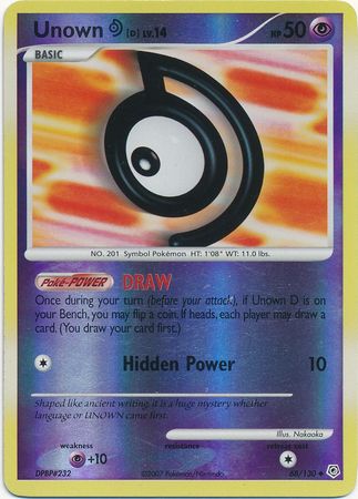 Unown D - 68/130 - Uncommon - Reverse Holo available at 401 Games Canada