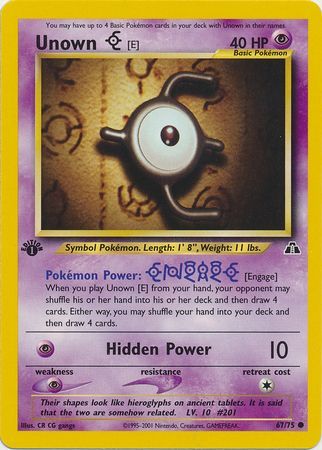 Unown E - 67/75 - Common - 1st Edition available at 401 Games Canada