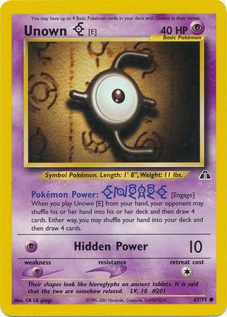 Unown E - 67/75 - Common - Unlimited available at 401 Games Canada