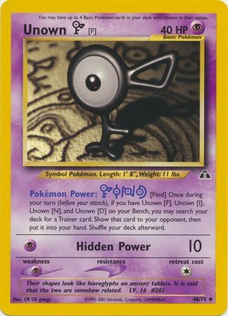 Unown F - 48/75 - Uncommon - Unlimited available at 401 Games Canada