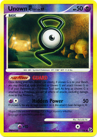 Unown G - 57/106 - Uncommon - Reverse Holo available at 401 Games Canada