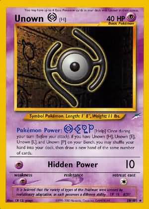 Unown H - 28/105 - Rare - Unlimited available at 401 Games Canada