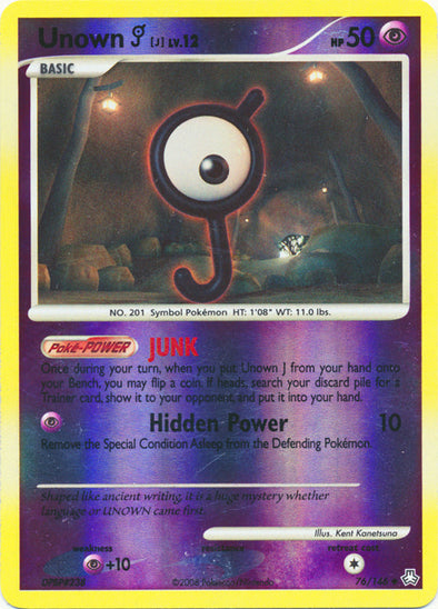 Unown J - 76/146 - Uncommon - Reverse Holo available at 401 Games Canada