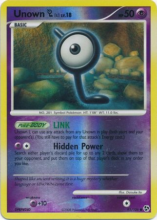 Unown L - 91/106 - Common - Reverse Holo available at 401 Games Canada