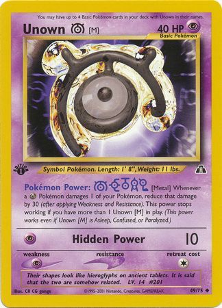 Unown M - 49/75 - Uncommon - 1st Edition available at 401 Games Canada