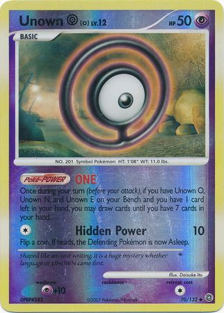 Unown O - 70/132 - Uncommon - Reverse Holo available at 401 Games Canada