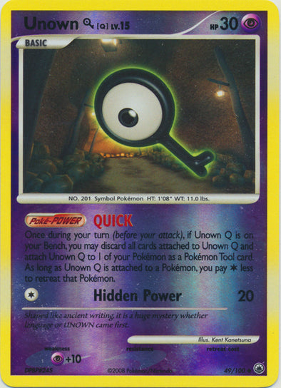 Unown Q - 49/100 - Uncommon - Reverse Holo available at 401 Games Canada