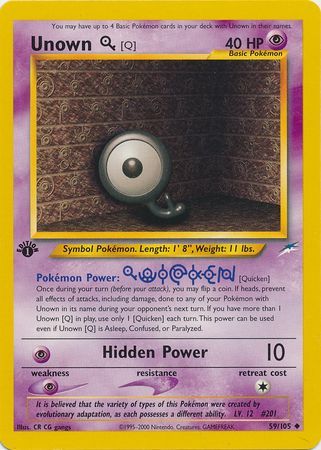 Unown Q - 59/105 - Uncommon - 1st Edition available at 401 Games Canada