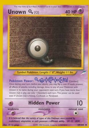 Unown Q - 59/105 - Uncommon - Unlimited available at 401 Games Canada