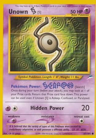 Unown S - 87/105 - Common - Unlimited available at 401 Games Canada