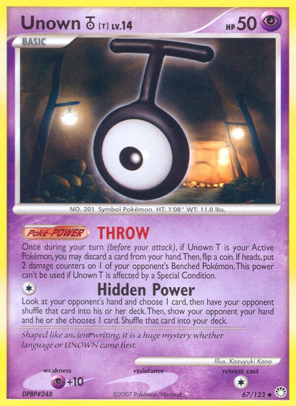 Unown T - 67/123 - Uncommon available at 401 Games Canada