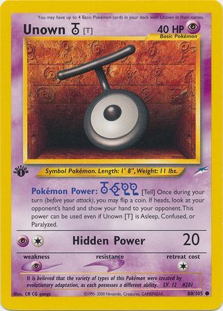 Unown T - 88/105 - Common - 1st Edition available at 401 Games Canada