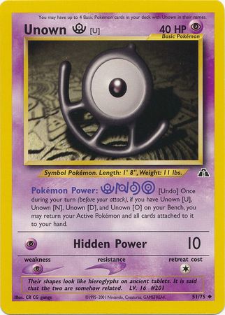 Unown U - 51/75 - Uncommon - Unlimited available at 401 Games Canada