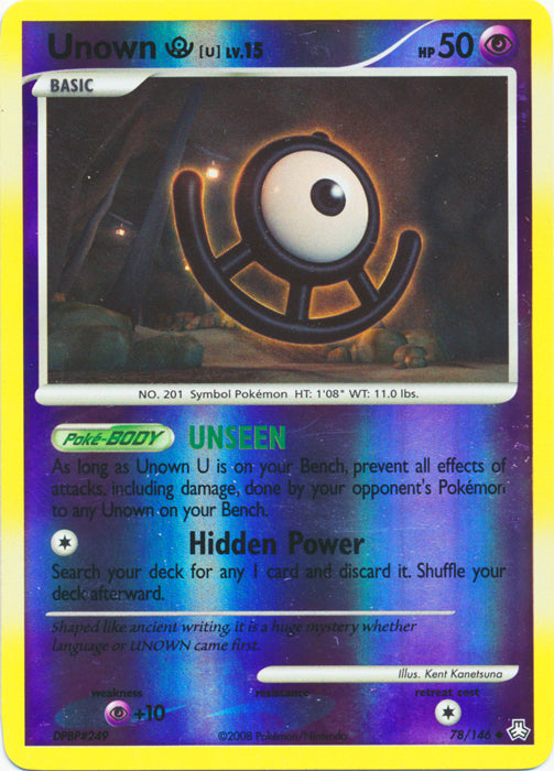 Unown U - 78/146 - Uncommon - Reverse Holo available at 401 Games Canada