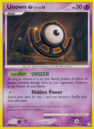 Unown U - 78/146 - Uncommon available at 401 Games Canada